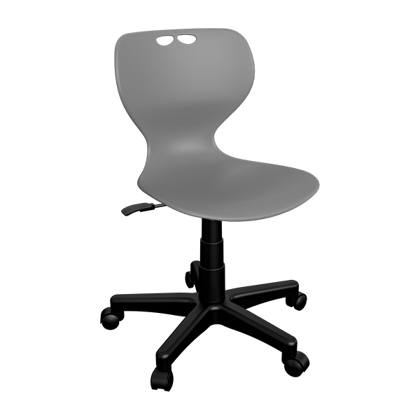 FFL Pneumatic Swivel Chair Grey with Caster Wheels