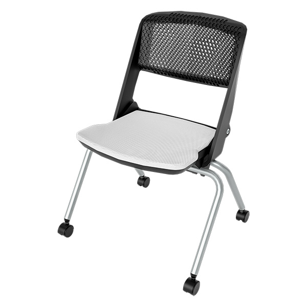 OAR 4-Leg Nesting Chair with Fabric Seat and Caster Wheels
