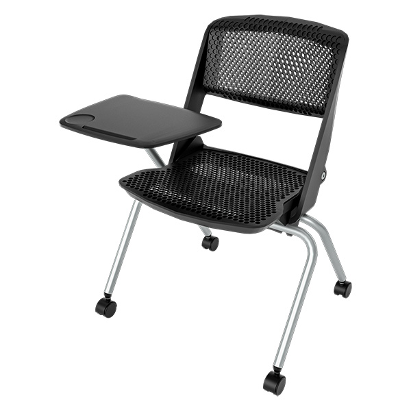 OAR 4-Leg Nesting Chair with Tablet Arm and Caster Wheels