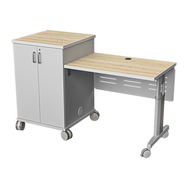 2G2BT Standard Presentation Station with Laminated Finish, Modesty Panel, and Caster Wheels