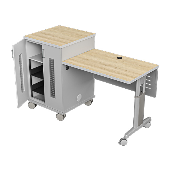 2G2BT Standard Presentation Station with Laminated Finish, Modesty Panel, and Caster Wheels