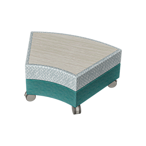Chameleon Lounge™ Wedge Pouf with Laminated Finish and Caster Wheels
