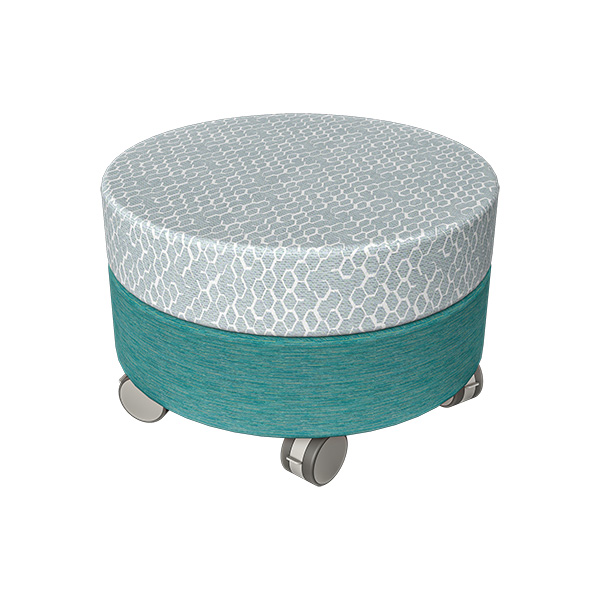 Chameleon Lounge™ Round Stool with Caster Wheels