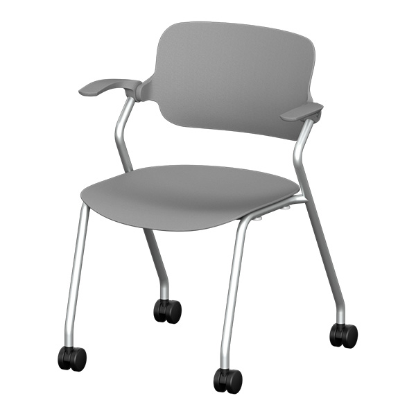 MSC 4-Leg Chair with Armrest and Caster Wheels