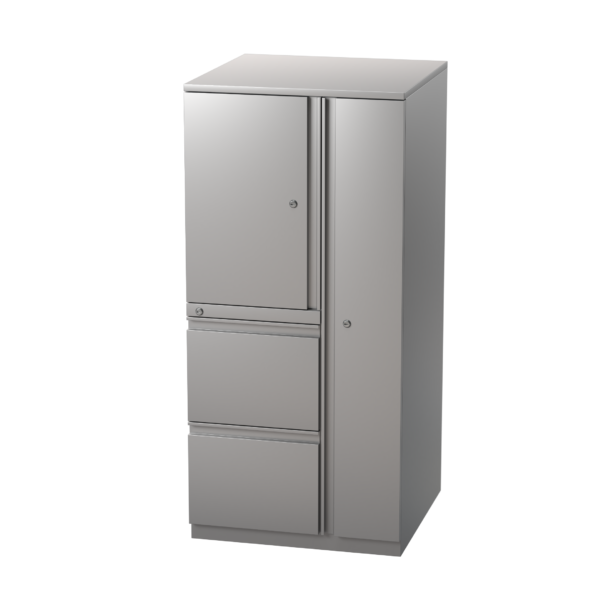Wardrobe Storage Cabinet with Coat Closet On Right