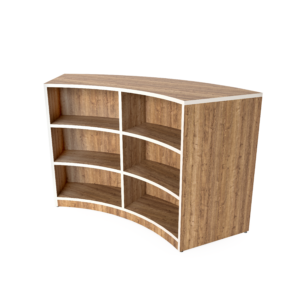 KIO Curved Bookcase with Countertop