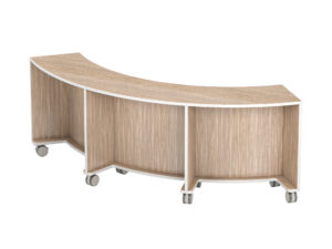 KIO 90° Curved Table 36H Casters