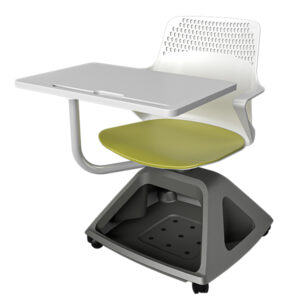 A3+ Student Chair White Olive with Tablet Arm