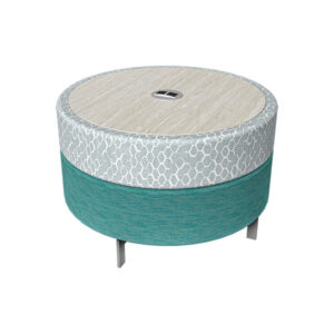 Chameleon Lounge™ Large Stool with HPL Top, Feet, & Power