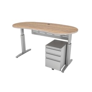 ELV8 Sit-2-Stand Tables & Teacher Stations Byron with Privacy Panel and Pedestal