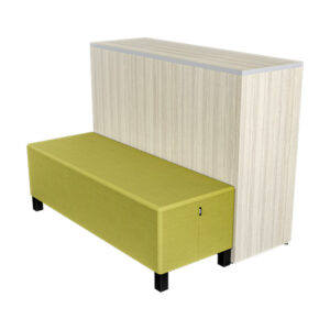 FLEX Soft Seating Straight Bench 18H with Wood Feet paired with KIO