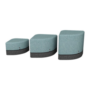 Gecko Green Soft Seating Round Corner Ottoman Size Comparison
