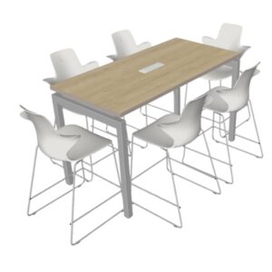 GR8 Table with STAR Counter Stools and White Axil Z Power and Data Unit