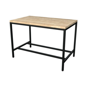 Highline H-Frame Table Cafe 60x36 with Butcher Block Top & Glides