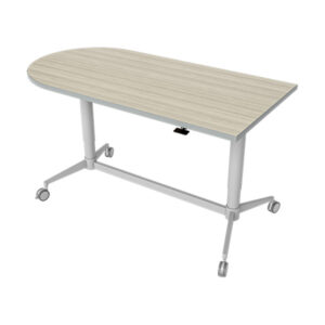 HMU Dual Column Adjustable Height Table with Bullet End Top
