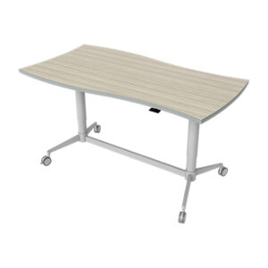 HMU Dual Column Adjustable Height Table with Multi Wave Top