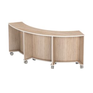 KIO 90° Mobile Curved Table 42H with Casters