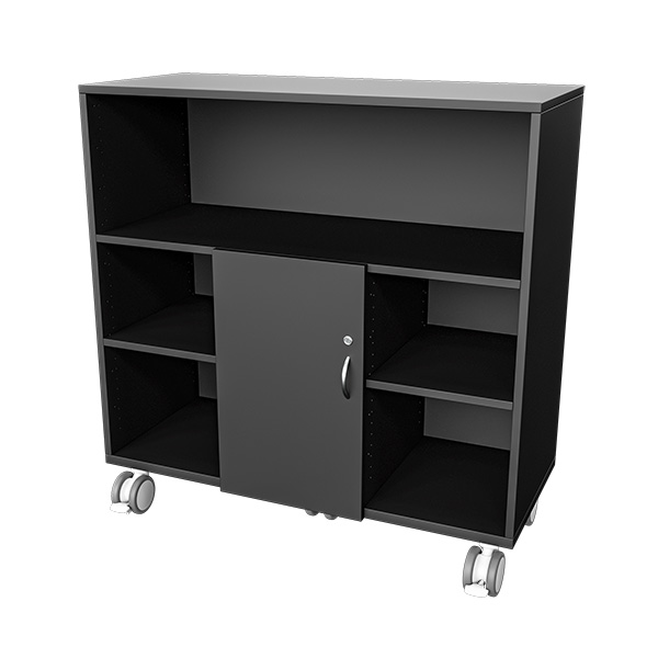 KIO Class Mobile Storage Cabinet 3 Column Black with Top Shelve
