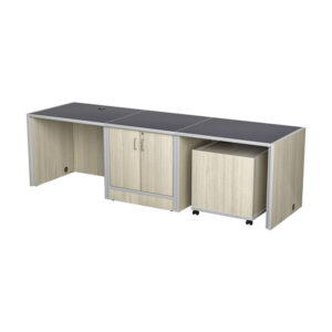 KIO Greet Circulation Desk Linear Work Station with Book Bin