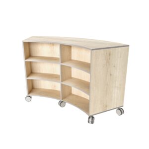 KIO Mobile Curved Bookcase Double Sided with Casters