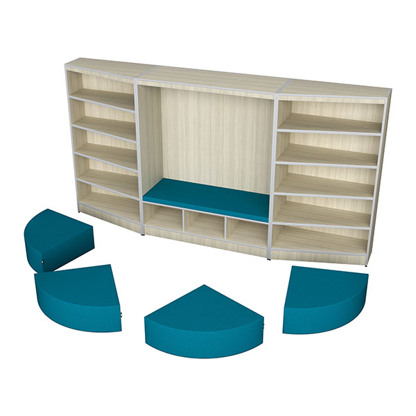 KIO Perimeter Shelving KIO Cottage Complete Set 66H with FLEX Floor Round Corner KIO Perimeter Shelving KIO Cottage Complete Set 66H with FLEX Floor Round Corner