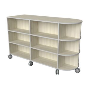 KIO Round End Bookcase 42H with 1 Round End and Casters
