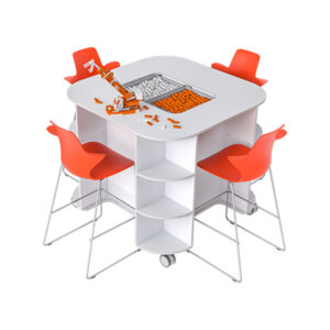 KIO Tinker Table 42H Mobile with Casters and STAR Stools