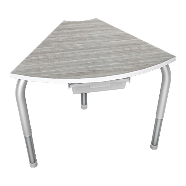 PAL Student Tables Slice Top with Curved Leg and Pencil Box