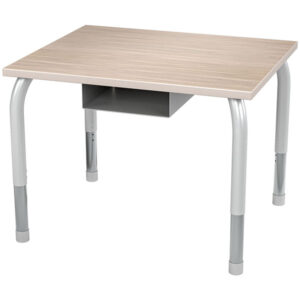 PAL Student Tables Square Top with Curved Leg and Metal Book Box