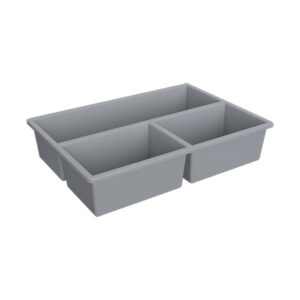 Plastic Storage Bin 3 Division Long Tray