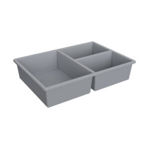 Plastic Storage Bin 3 Division Short Tray
