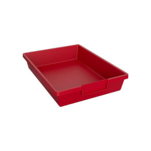 Plastic Storage Bin Single Division Tray Red
