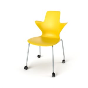 STAR 4-leg Chair Mustard with Casters