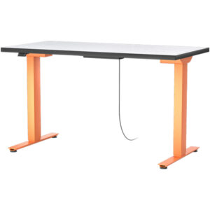Takeoff Electric Height Adjustable Table T-Leg Orange 48x24 Surface Top