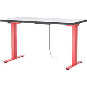 Takeoff Electric Height Adjustable Table T-Leg Red 48x24 Surface Top