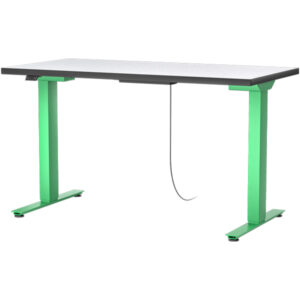 Takeoff Electric Height Adjustable Table T-Leg Signal Green 48x24 Surface Top