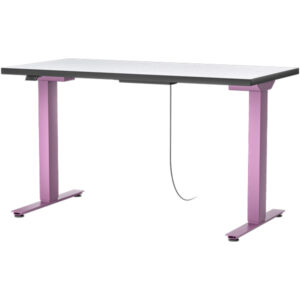 Takeoff Electric Height Adjustable Table T-Leg Signal Violet 48x24 Surface Top