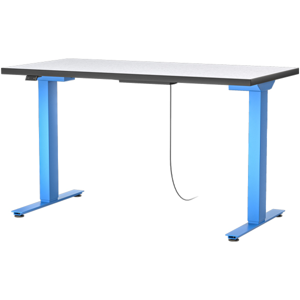 Takeoff Electric Height Adjustable Table T-Leg Sky Blue 48x24 Surface Top