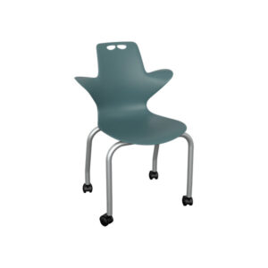 Tauri 4-leg Chair Aqua with Casters