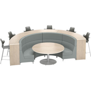 KIO 60° Curved Tables & Chameleon Round Inside Chairs