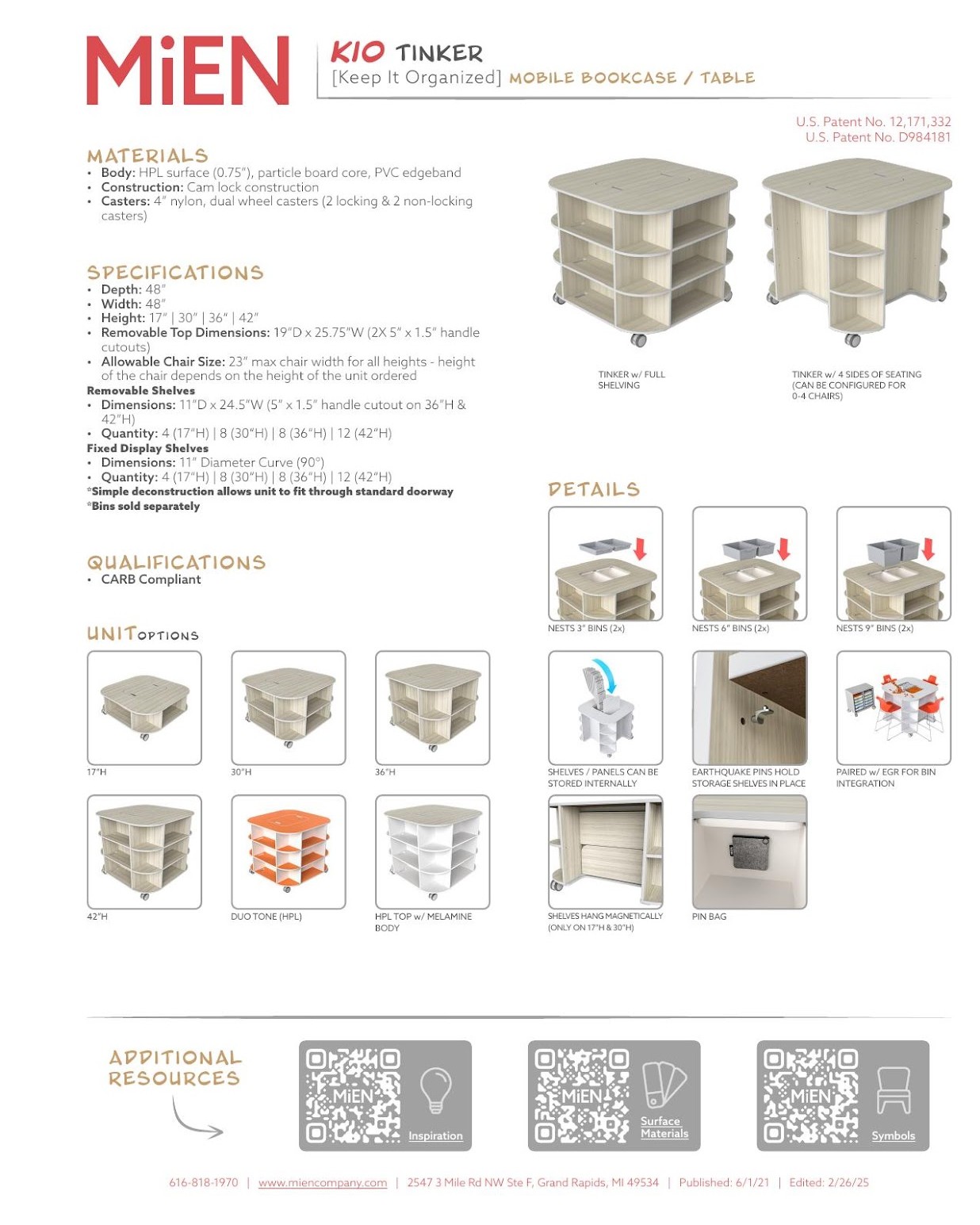KIO Tinker Cut Sheet Cover Page KIO Tinker Cut Sheet Cover Page